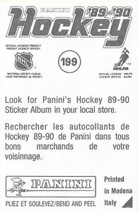 1989-90 Panini Hockey Stickers #199 Bob Joyce Back