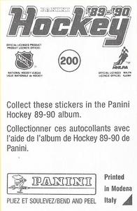 1989-90 Panini Hockey Stickers #200 Glen Wesley Back