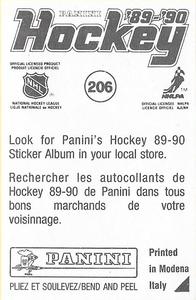 1989-90 Panini Stickers #206 Rick Vaive Back