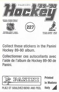 1989-90 Panini Hockey Stickers #227 Paul MacDermid Back