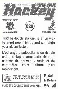 1989-90 Panini Hockey Stickers #228 Ulf Samuelsson Back