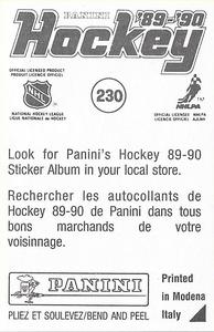 1989-90 Panini Stickers #230 Jody Hull Back