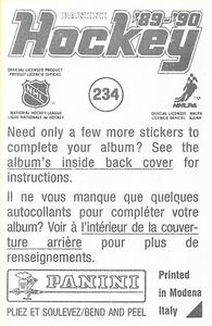 1989-90 Panini Stickers #234 Mats Naslund Back