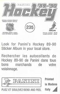 1989-90 Panini Hockey Stickers #235 Patrick Roy Back