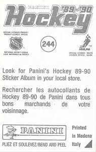 1989-90 Panini Hockey Stickers #244 Petr Svoboda Back
