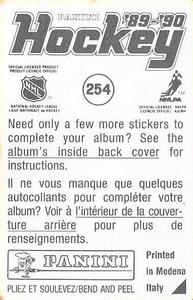 1989-90 Panini Hockey Stickers #254 Aaron Broten Back