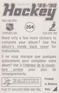 1989-90 Panini Hockey Stickers #264 Pat LaFontaine Back