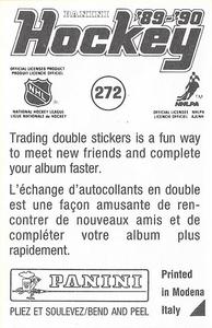 1989-90 Panini Hockey Stickers #272 Patrick Flatley Back