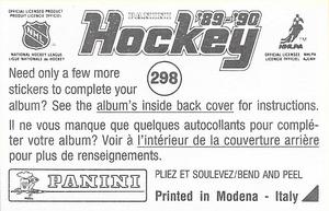 1989-90 Panini Hockey Stickers #298 Philadelphia / Montreal Action Back