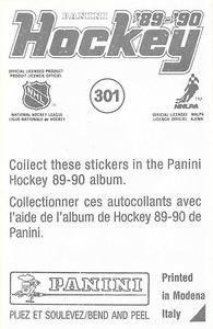 1989-90 Panini Hockey Stickers #301 Keith Acton Back