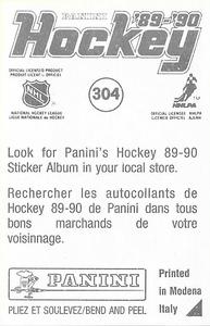1989-90 Panini Hockey Stickers #304 Derrick Smith Back
