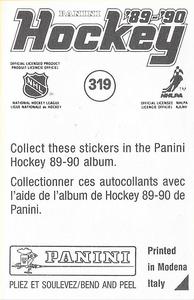 1989-90 Panini Stickers #319 Troy Loney Back
