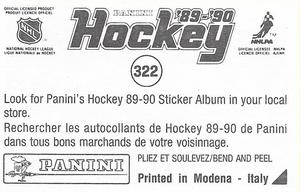 1989-90 Panini Stickers #322 Civic Arena Back