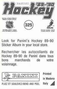 1989-90 Panini Stickers #325 Jeff Brown Back