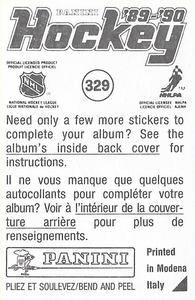 1989-90 Panini Hockey Stickers #329 Iiro Jarvi Back