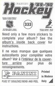 1989-90 Panini Stickers #333 Robert Picard Back