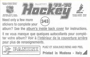 1989-90 Panini Hockey Stickers #343 Washington / Calgary Action Back