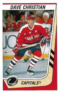 1989-90 Panini Hockey Stickers #345 Dave Christian Front