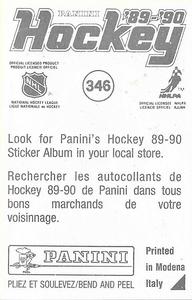 1989-90 Panini Stickers #346 Dale Hunter Back