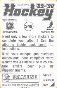 1989-90 Panini Stickers #349 Stephen Leach Back