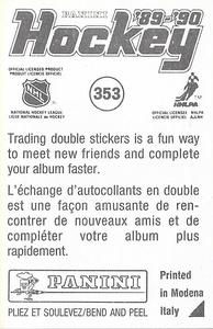 1989-90 Panini Hockey Stickers #353 Calgary Flames Logo Back