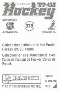 1989-90 Panini Hockey Stickers #378 Brian Leetch Back
