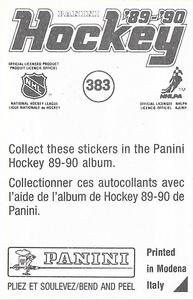1989-90 Panini Hockey Stickers #383 Patrick Roy Back
