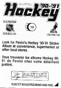 1990-91 Panini Stickers #10 Greg Hawgood Back