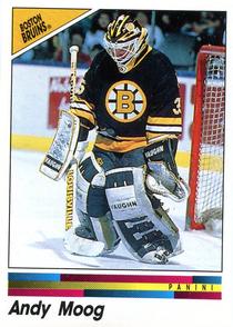 1990-91 Panini Hockey Stickers #11 Andy Moog Front