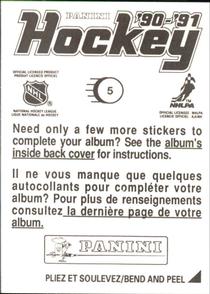 1990-91 Panini Hockey Stickers #5 Brian Propp Back