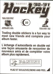 1990-91 Panini Hockey Stickers #22 Uwe Krupp Back