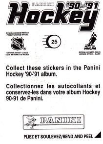 1990-91 Panini Stickers #25 Mike Foligno Back