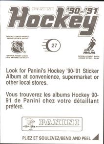 1990-91 Panini Stickers #27 Buffalo Sabres Logo Back