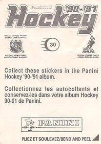 1990-91 Panini Hockey Stickers #30 Scott Arniel Back