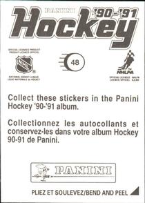 1990-91 Panini Hockey Stickers #48 Brad Shaw Back