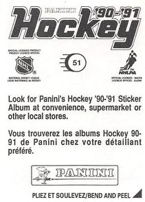 1990-91 Panini Hockey Stickers #51 Patrick Roy Back