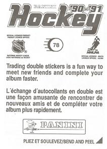 1990-91 Panini Hockey Stickers #78 Janne Ojanen Back