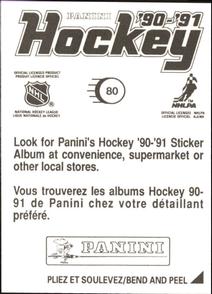 1990-91 Panini Hockey Stickers #80 Gary Nylund Back