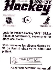 1990-91 Panini Hockey Stickers #87 New York Islanders Logo Back