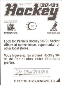 1990-91 Panini Stickers #93 Jeff Norton Back