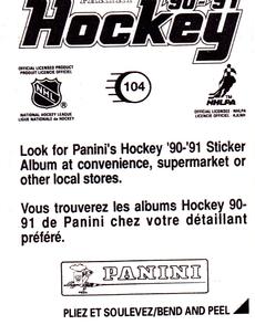 1990-91 Panini Stickers #104 Jan Erixon Back