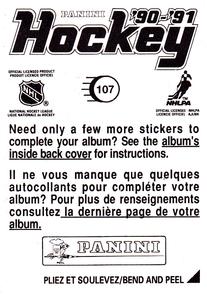 1990-91 Panini Hockey Stickers #107 Darren Turcotte Back
