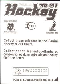 1990-91 Panini Hockey Stickers #110 Kjell Samuelsson Back