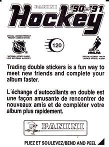 1990-91 Panini Hockey Stickers #120 Tim Kerr Back
