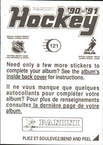 1990-91 Panini Hockey Stickers #121 Rick Tocchet Back