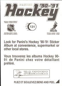 1990-91 Panini Hockey Stickers #131 Kevin Stevens Back