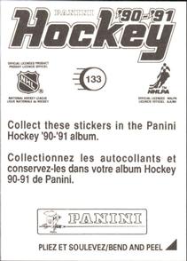 1990-91 Panini Hockey Stickers #133 Bob Errey Back