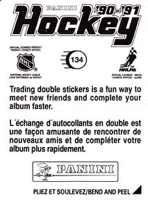 1990-91 Panini Hockey Stickers #134 Tom Barrasso Back