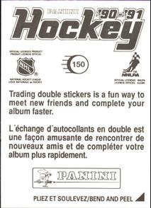 1990-91 Panini Hockey Stickers #150 Curtis Leschyshyn Back