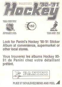 1990-91 Panini Hockey Stickers #152 Mario Brunetta Back